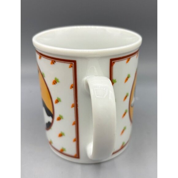 Vtg Porcelain Bunny Carrot Print Mug Coffee Tea - Picture 5 of 5
